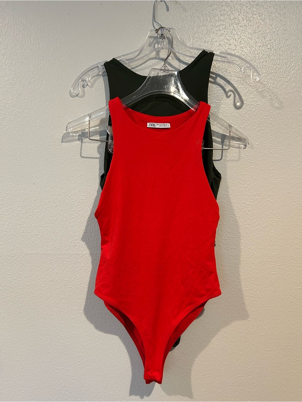 Zara Red and Dark Green One-Piece Bodysuits